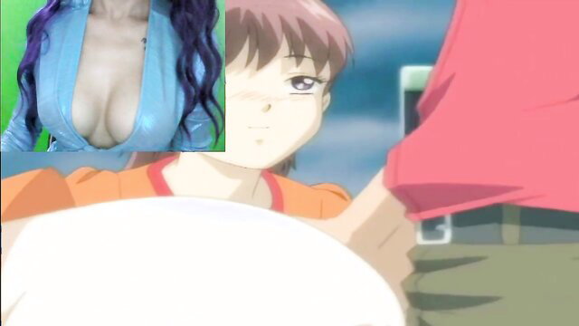 Melinamx hentai employee deep cleavage tease with anime face swap