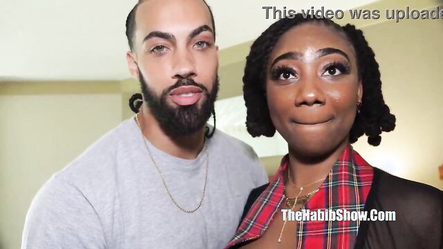 James Angel and Quincy Roee closeup in The Habib Show adult video