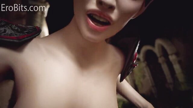 Elf girl nude POV closeup screaming with monstrous cock in Secret Place 3DX