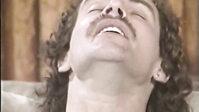 Man with curly hair mustache in ecstasy closeup classic porn thumbnail