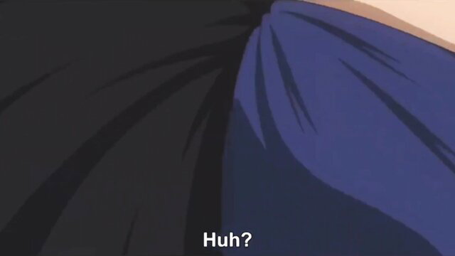 Confused anime teacher in blue dress from hentai 'Teacher!' uncensored