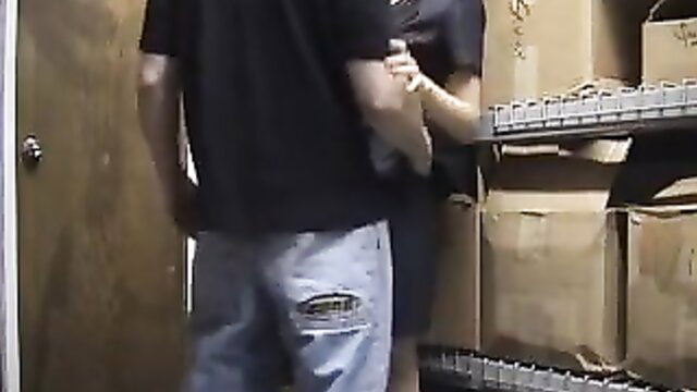 Hidden cam co-worker fuck in utility room, amateur couple doggy style