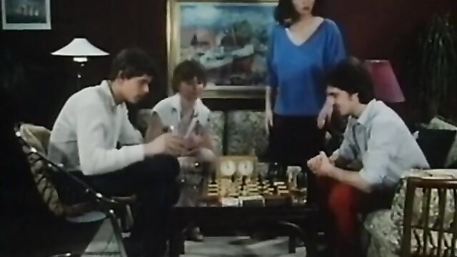 Vintage Color Climax men playing chess in shirts, classic XXX thumbnail