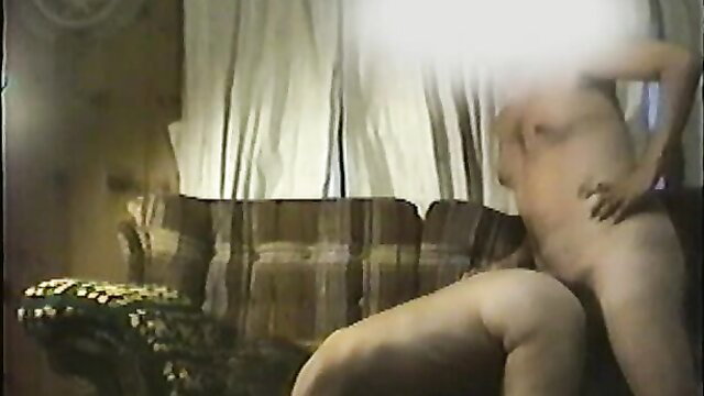 Nude amateur wife bent over couch begging for anal creampie