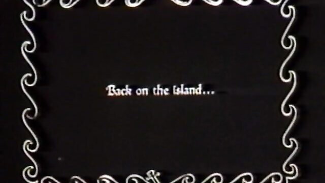 Vintage porn title card: Back on the island black-haired babe