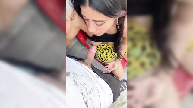Yaresita Small Latina teen sucking cock quickie before dad arrives