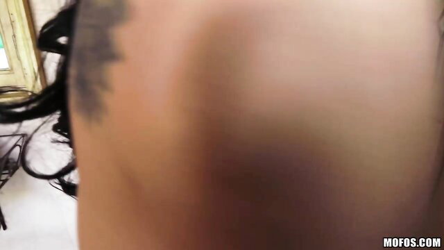 Gina Valentina topless closeup with tattoos, hot Mofos scene