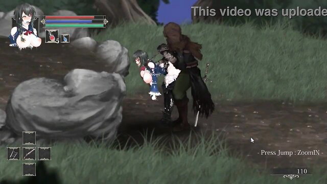 Hot anime girl fucked by cloaked men in Night of Revenge hentai game