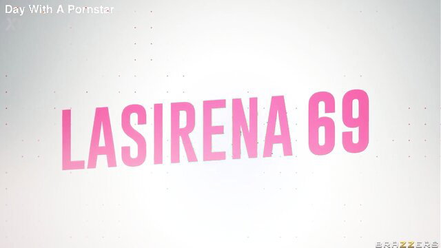 LaSirena69 pink title thumbnail with Brazzers logo - Angela White pornstar