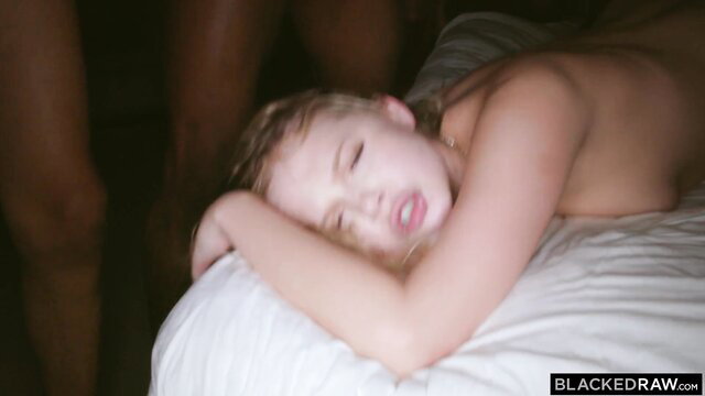 Coco Lovelock nude asleep on bed in BlackedRaw orgy thumbnail