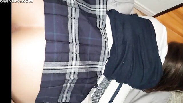Queen-chan plaid schoolgirl skirt upskirt bending over POV tease