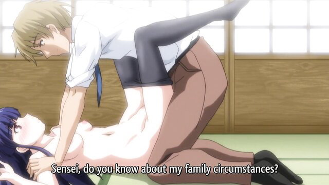 Hentai teacher nude under student in wild sex pose, uncensored action