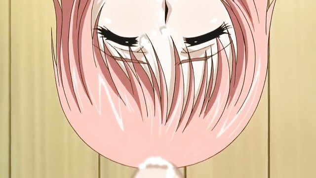 Shy pink-haired anime wife closeup eyes moaning in ecstasy