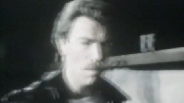 Vintage hunk in leather jacket from wild NYC XXX rough anal threesome