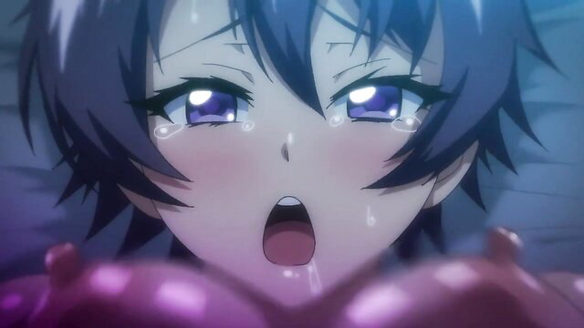 Busty anime sister's ahegao face during creampie squirt ecstasy