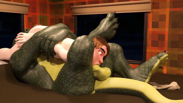 WhiteshadowHare bunny fucked by muscular gator dad in RV furry sex
