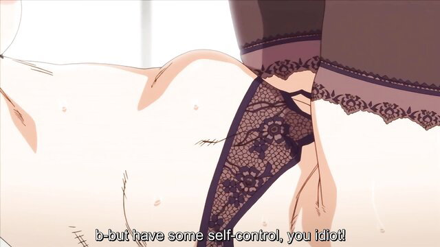 Anime girl in lace panties scolds idiot, upskirt ass view