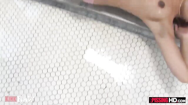 Annie Cruz golden shower piss on tits, slurping every drop