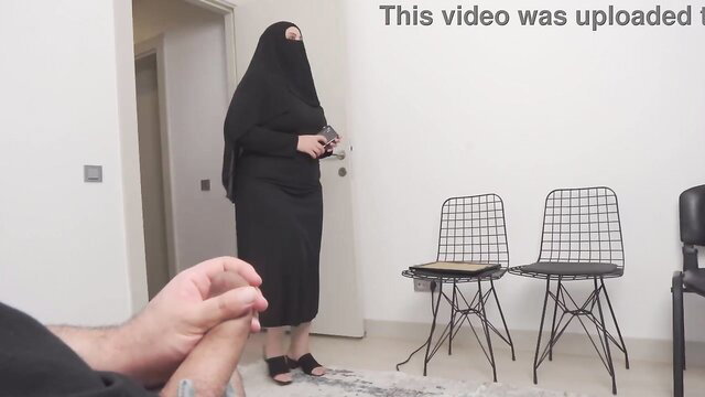 Hijab Arab wife shocked by dick flash in hospital waiting room