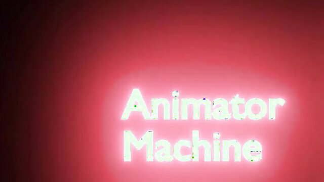 Hot 3D animator machine neon sign glowing pink for adult video