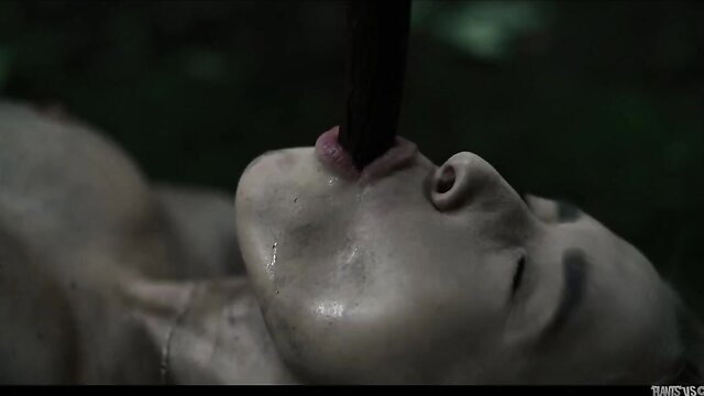 Kelly Collins fellatio on black dildo outdoors in Plants VS Twats