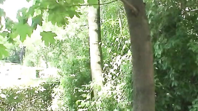 Forest outdoor sex with Audina and stranger hardcore fucking