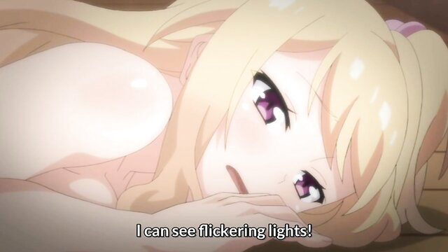 Cute anime teen sister sees flickering lights, incest hentai face closeup