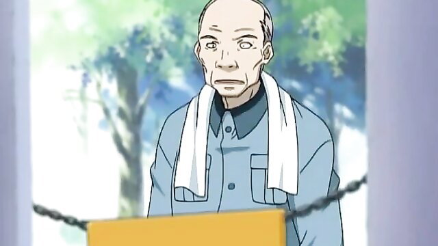 Bald old man in prison uniform on hentai taboo thumbnail