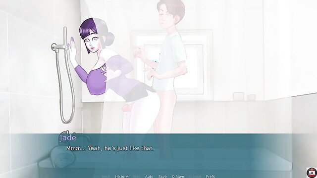 Jade fucked by guy in shower, censored hentai style from SexNote