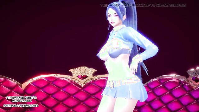 Sexy Kaisa MMD hentai dance in skimpy outfit, KDA League of Legends R18