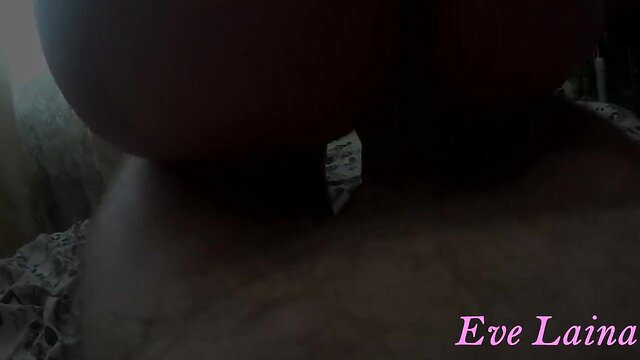 Eve Laina huge ass closeup in sexy lingerie, thick MILF booty tease