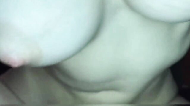 Closeup of wife's huge pale tits during sex in every position