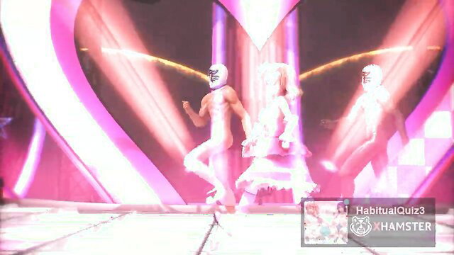 MMD R18 Conqueror big cock 3D hentai dancers in pink heart stage