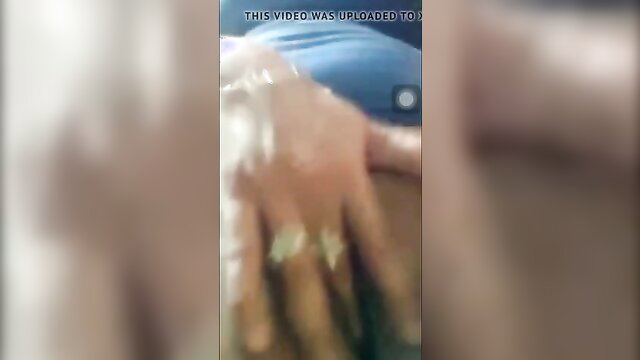 Blurry Pinay mature handjob on cam, closeup fingers stroking cock