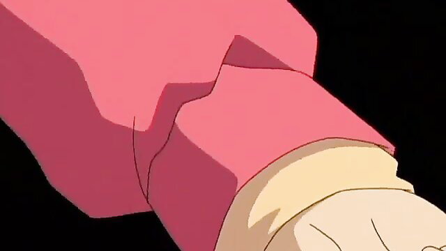 Anime schoolgirl arm in pink cracked sleeve, lesbian contest winner