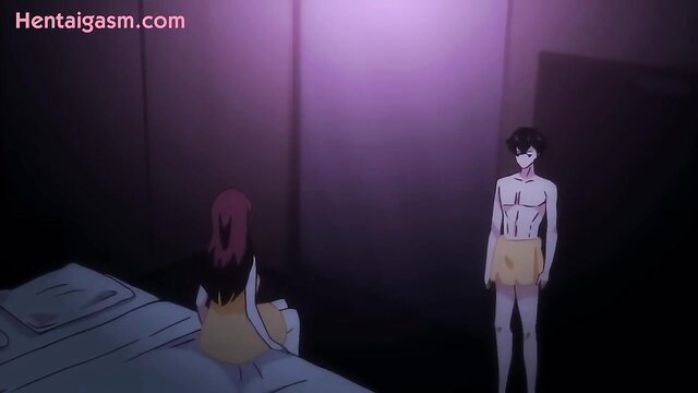 Anime hentai step bro nude with step sis on bed in purple room