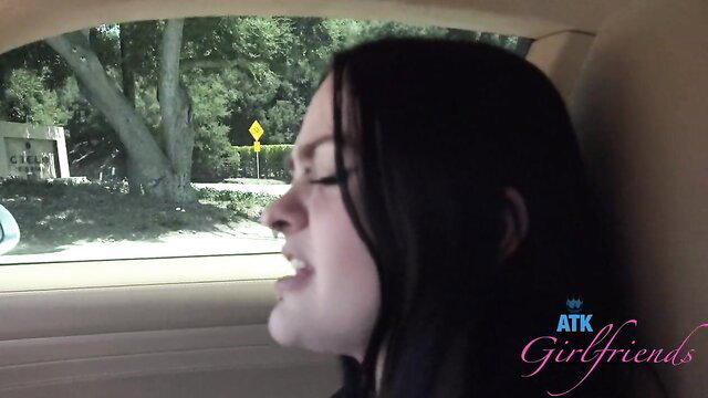 Imani Valor in car, lips parted, black hair, ATK Girlfriends