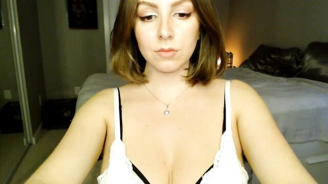 MyaDelaney in sexy lace lingerie bra on MFC cam