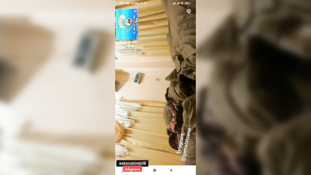 Indonesian teen girl on cam call, face closeup with pacar recording