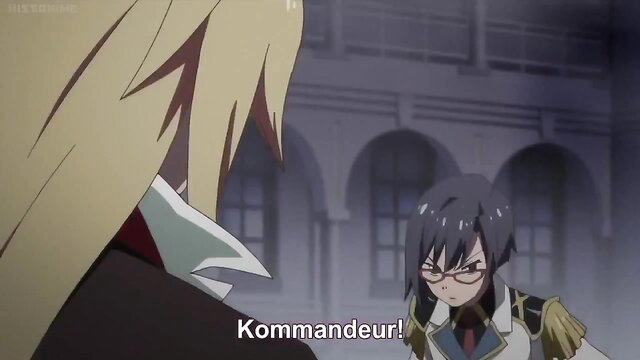 Anime girls in military uniforms, sexy lesbian tub fight preview