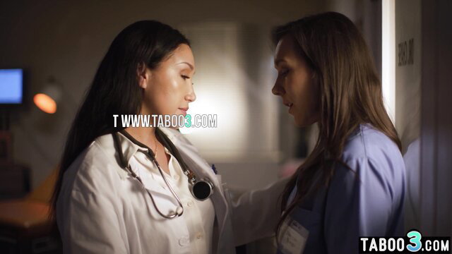 Vicki Chase & Sinn Sage: Latina MILF doctor lures nurse into lesbian sex