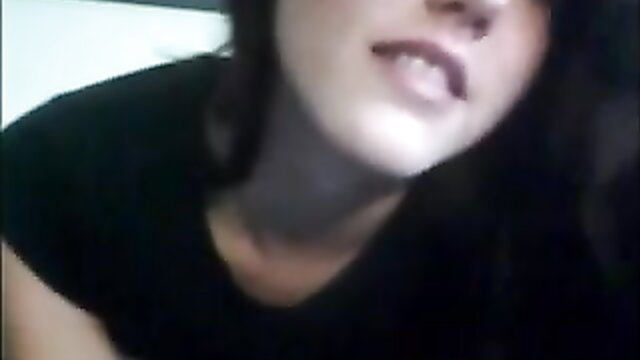 Cute fit teen flashing perky tits on webcam closeup