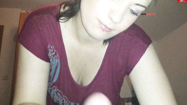 CaraliaDeluxe closeup face in purple top, amateur tease