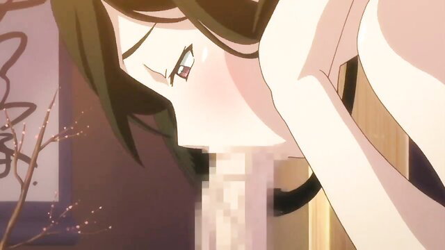 Anime futa swimsuit beauty fellatio on huge shemale dick closeup