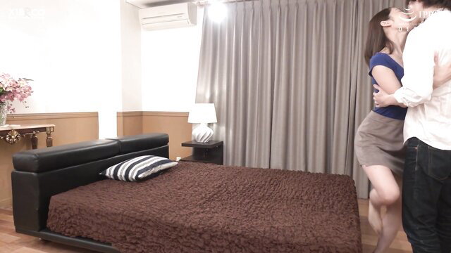 Yu Shinoda kissing bride's cheating husband in hot JAV affair scene