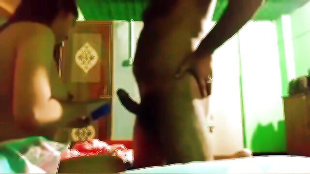 Bangladeshi wife stroking husband's big cock with blue dildo in amateur video
