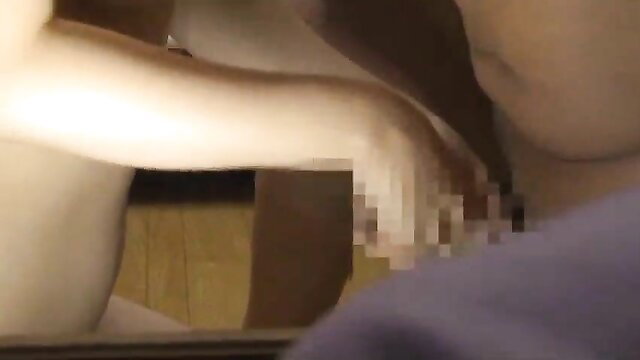 Young Asian wife handjob by older man in JAV couple swap