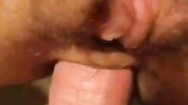 Closeup of thick cock penetrating woman's hairy asshole