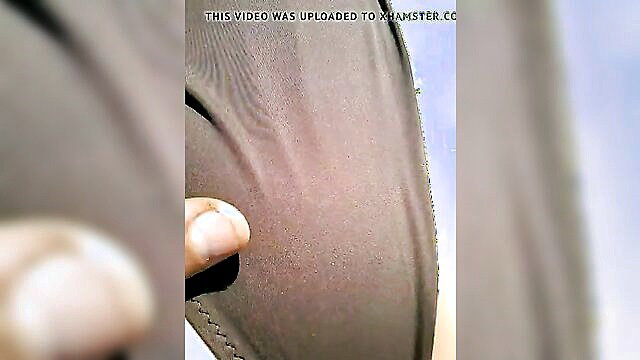 Closeup of hairy ass cheek on beach, finger teasing, outdoor amateur