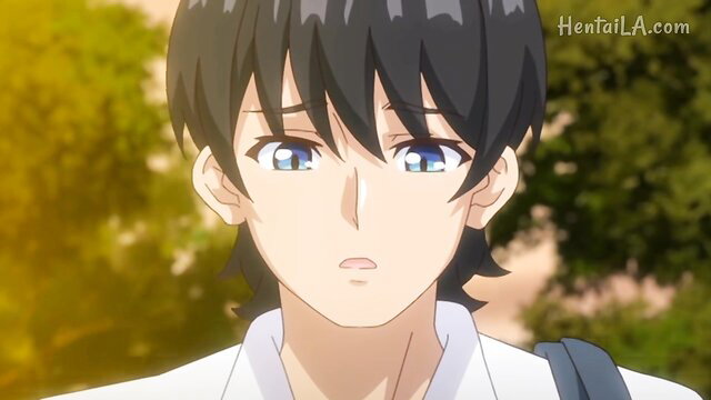 Cute anime trap boy with blue eyes in school uniform, JAV hentai thumbnail